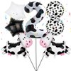 7 PCS Cow Foil Balloons,Cow Mylar Foil Balloon 2nd Cow Farm Animal Theme Party Supplies Baby Shower Birthday Party Decorations(2nd)