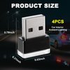 Ziciner 4 PCS USB LED Car Interior Atmosphere Lamp, Portable Mini LED Night Light, Plug-in USB Interface Trunk Ambient Lighting Kit, Universal Car Interior Accessories (Ice Blue)