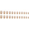 Gold Press on Nails Almond French Tip Fake Nails Short Nails Press on Gold Nail Tips Designs Full Cover False Nails Glossy Acrylic Nails Almond Shape Glue on Nails for Women Girls Manicure 24Pcs