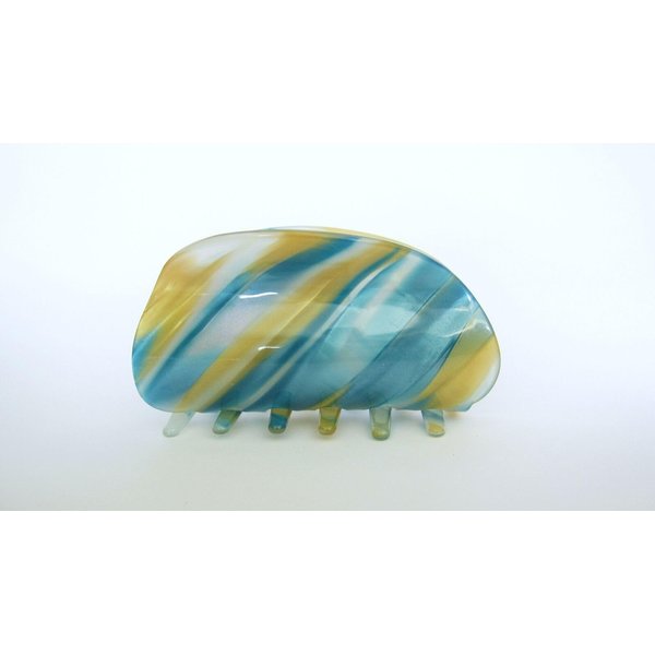 Generic Shimmering blue yellow white hair claw clamp clip