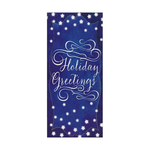 Designer Greetings White Script on Dark Blue Christmas Money & Gift Card Holders