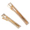 Gold and Silver Crystal Metal Alligator Clips Duckbill Clips Hair Clips Rhinestone Stylish Hair Barrettes with Teeth Hair Pins Bobby Pin Hair Slide for Women Girl Hair Jewelry Accessories (L)