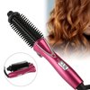 Curling Iron Brush, Folding Electric Hair Curler Heated Curling Wand Styler Hot Comb Brush Ceramic Coating Portable Hair Dressing Beauty Tool for Home Professional Salon(American standard (110-240V))