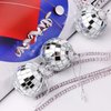 24 Pcs Silver Disco Mirror Ball for Party Decoration, Christmas Tree Wedding Birthday Party Ornaments(4CM)