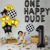 One Happy Dude Letter Balloons Birthday Banner 40 inch 1st Birthday Decorations 18 inch Balloons for Baby Boy Kids One Birthday Decorations 1 Year Old First Birthday Party Supplies Decor