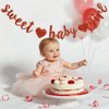 BEISHIDA Red Sweet Girl Baby Glitter Banner,NO DIY, Pre-Strung Baby Shower Gender Party Banner for Girl, Girl Baby Shower Decoration,Girl Baby Shower Sign,First Birthday Party Supplies