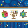Amscan Joyous Menorah Celebration Luncheon Napkins Tableware, Blue/White, Paper, 6.5" x 6.5", 36-Piece