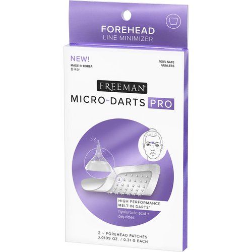 Freeman Beauty Micro-darts Pro, Forhead Skincare Mask with Hyaluronic Acid and Peptides, Anti-Wrinkle Patches, 6 count