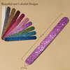 P2P Nails Glitter Colorful Nail File Strips - Manicure and Pedicure Nail Buffers - Double Sided Filers for Shaping and Smoothing Toenails and Fingernails (Regular, 10)