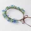KorViSHOW Handmade Blue Flower Crown Flower Wreath for Women Girls Headband Bridal Headpiece Hair Accessories Halo Headdress for Weeding Party Festival Birthday