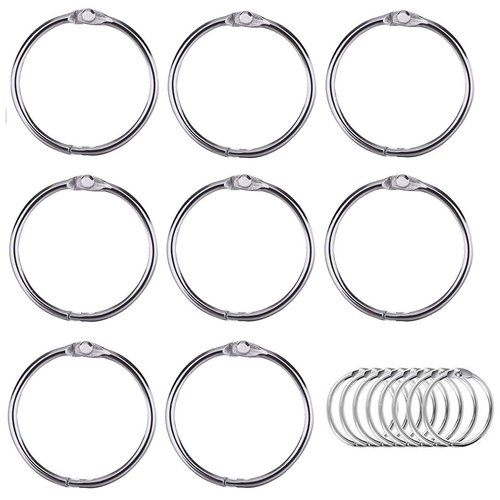 Luckkyme Loose Leaf Binder Rings Nickel Plated Book Rings Key Chain Rings 3.5 Inches(8 Pack)