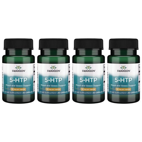 Swanson Premium Amino Acid 5-Htp - Extra Strength - 50 Milligrams 60 Capsules (4 Pack)