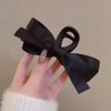 Bow Claw Clip, 2Pcs Black Bow Claw Hair Clips, Ribbon Bow Clips for Women Girls, Nonslip Bows Claw Clips for Women Girls,Bow-knot Hair Clips for Women Thick Hair & Thin Hair,Big Bows Hair Clips