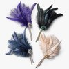 SWEETV 1920s Headpiece Flapper Headband, Rhinestone Pearl Feather Hair Band Great Gatsby Headpiece Accessoreis for Women,Champagne