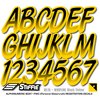 STIFFIE Whipline Black/Yellow 3" Alpha-Numeric Registration Identification Numbers Stickers Decals for Boats & Personal Watercraft