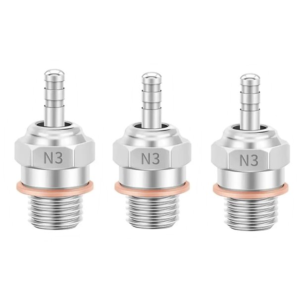 3PCS RC Glow Plugs No.3 N3 Hot 70117 Nitro Engine Parts Replace OS 8 for Losi HPI Redcat HSP Himoto 1/8 1/10 RC Car Truck Buggy（Silver