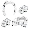 Semato Spa Headband and Wristband Set Skin Care Headband Fluffy Bow Face Wash Headband Hair Accessories Bubble Sponge Spa Headband for Women and Girls (cow)