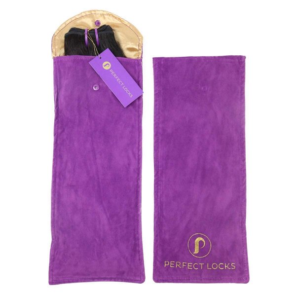Perfect Locks Hair Extension Storage Pouch | Satin-Silk Pouch for Safely Storing Hair Extensions | Promotes Longevity, Will Not Tangle Hair