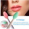 3 PCS Lip Scrub Brush, Double-Sided Mini Silicone Exfoliating Brush for Men Women, lip lightening for dark lips