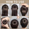 FANDAMEI Hair Bun Maker for Kids, 4PCS Donut Hair Bun Maker Small with 4PCS Extra Small Hair Buns Kit. Small Ballet Hair Bun Maker for Kids, Hair Bun Set with Elastic Hair Ties, Hair Pins.(Brown)