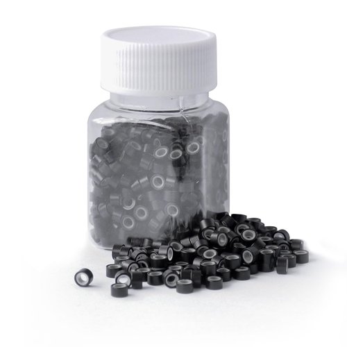 BUPPLER Hair Extentions Pieces 500PCS Micro Rings Beads Silicone Lined Rings Hair Extensions Tool 5mm