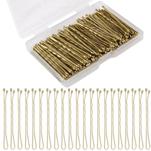 Tevkmuzz Bobby Pins,120Pcs Hair Clips Bun Hair Pins Hair Styling Pins,Suitable for All Hair Types(Gold)