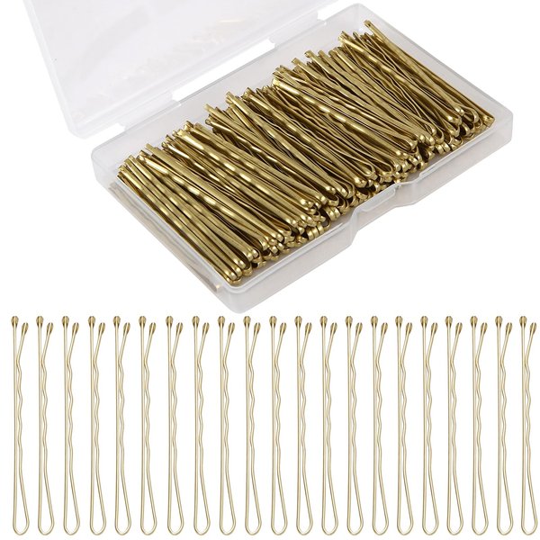 Tevkmuzz Bobby Pins,120Pcs Hair Clips Bun Hair Pins Hair Styling Pins,Suitable for All Hair Types(Gold)