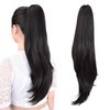 ponytail extension,24" claw clip hair extensions ponytail Long straight hair Hair Extension Natural Looking Synthetic Hairpiece for Women Natural Black