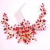 Teyglen Dainty Red Rhinestones Flower Crystal Bride Wedding Hair Comb Headband Hair Accessories with Rhinestones Crystals Bridal Side Hair Combs for Women Bride Girls (Red)