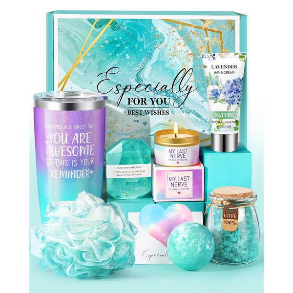 Birthday Gifts for Women, Happy Birthday Gift Basket for Women, Relaxing Spa Gifts Basket Self Care Gifts, Birthday Gifts Box Ideas for Her Mom Friends Sister Female Mothers Day, Birthday, Christmas