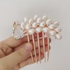 2 Pcs Pearl Hair Comb Flower Hair Side Combs Clip Peacock Twist Comb Rhinestone Decorative Hair Combs for Women Accessories