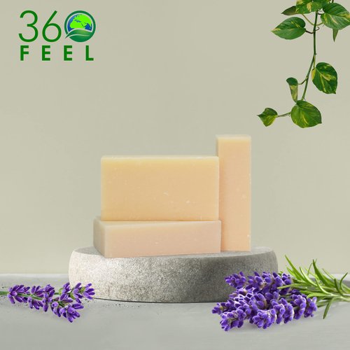 360Feel Lavender Shampoo Bar Soap - Vegan Lavender Hair Bar: Handmade, Growth Oils, Prevents Loss & Flakes, TSA-OK, Gentle for All