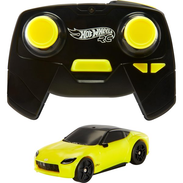 Hot Wheels RC Toy Car, Remote-Control Nissan Z in 1:64 Scale with Controller & USB Cable, Works On & Off Track cc