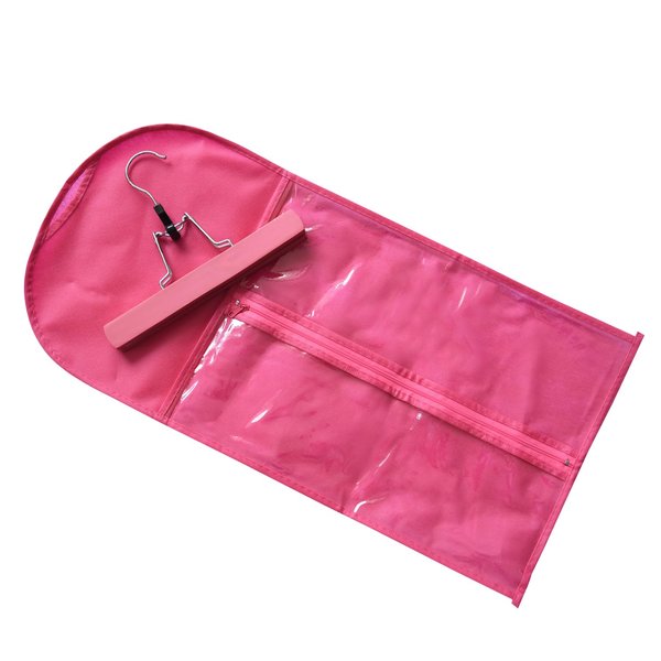 Hair Extensions Storage Bag with Hanger Hair Extension Holder Wig Storage Bag Wig Bag (Pink)