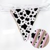 32Ft Western Cowgirl Party Decorations Burlap Pink Cow Triangle Flag Fabric Banner Pennant Garland Streamer for Western Cowgirls Birthday Baby Shower Derby Day Farm Animals Wild Party Decor Supplies