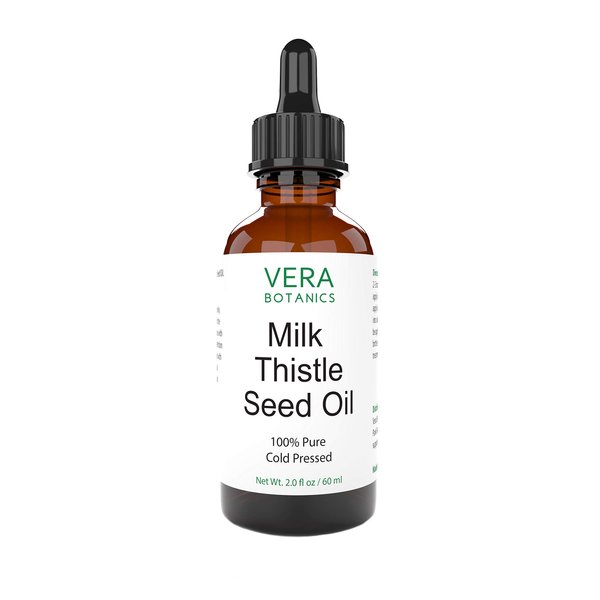 MILK THISTLE OIL by Vera Botanics 100% Pure & Natural, Unrefined, Cold-Pressed For Health Cleanse and Detox, Face, Dry Skin, Nails, Lips, Body & Hair - Reduce Hair Breakage, Even Out Skin Tone