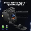 CNAODUN USB Rocker Switch USB C Charger Socket with Waterproof Cover Dual PD and QC3.0 12V/24V Blue Led Voltmeter for Rocker Type Marine Switch Panel On Marine Rv Vehicles…