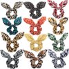 NODG 12 Pieces Hair Scrunchies for Women Rabbit Bunny Ear Hair Bands Elastic Scrunchy Bow knot Scrunchies Elastic Hair Ties Ponytail Holder for Girls Women