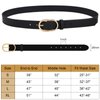 VONMELLI 2 Pack Women's Leather Belts for Jeans Pants Fashion Gold Buckle Ladies Dress Belt Black Brown M