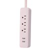Globe Electric - 78257 Designer Series Power Strip, Rose 3 Outlet