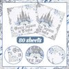 Fitumiw 80Pcs Once Upon a Time Paper Napkins Fairytale Princess Disposable Napkins for Girl's Birthday Castle Printed Decorative Napkins for Party Supplies Table Decor (Blue and Silver)