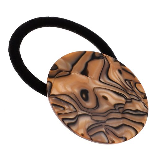 Camila Paris CP2965 French Hair Ponytail Holders Ties, Round, Handmade, Rose, Strong Hold Grip Elastic Band Hair Clips for Women, No Slip and Durable Styling Girls Hair Accessories, Made in France