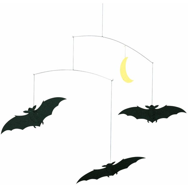 Lucky Bats Hanging Mobile - 20 Inches - High Quality Cardboard - Handmade in Denmark by Flensted