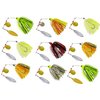 Bass Fishing Spinner Bait Kits Bass Lures Hard Metal Spinnerbait Jigs Multicolor Buzzbait Swimbaits Silicon Skirt Swim Jigs for Bass Trout Pike Salmon Walleye Freshwater Saltwater (9pcs)