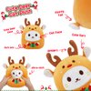 KOPHINYE Christmas Stuffed Animal Reindeer Plush, 10inch Cute Deer Cat Plush Pillow Soft Christmas Plush Toy, Christmas Stuffed Animals for Kids, Girls, Boys