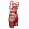 KO Sports Gear - Unisex Wrestling Singlet (Red Skull, Adult Medium)