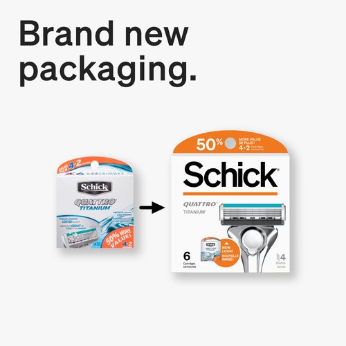 Schick Quattro Titanium Refills — Schick Quattro Refills, Men’s Razor Refills, 6 Count