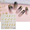5D Gold Embossed Nail Art Stickers Crystal Soft Glue Irregular Geometric Frames Nail Stickers Sliver Hollow Designs Nail Decals Supplies Self Adhesive Stickers DIY Acrylic Nail Accessories Women Nail Decoration 4 Sheet