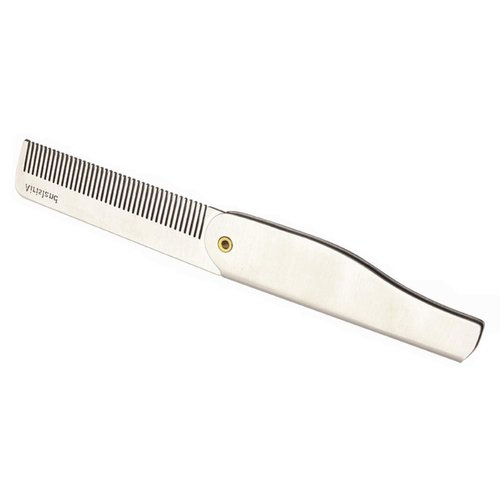 Airisland Folding Beard Comb Stainless Steel EDC Wallet Comb Pocket Comb Anti-Static Hair Comb Bread Mustache Comb for Man
