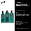 pH PURE HAIR Laboratories Ultimate Summer Hair Care Essentials: Shampoo Conditioner & Anti-Frizz Oil for Sun, Salt & Chlorine, Hydrates & Repairs with Aloe Vera & Tulip Extract (8.45+8.45+3.38 fl oz)